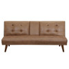 Tufted Convertible Sofa With Cup Holders - Brown