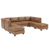 Modular Sectional, Customizable Layout, Removable Cushions - Brown