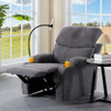 Adjustable Manual Recliner, Ergonomic Lounge Chair With Phone Holder And 2 Cup Holders