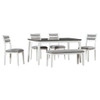 6 Piece Dining Set, Upholstered Chairs And Bench