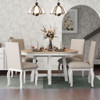 Round Extendable Dining Table Set With 4 Upholstered Chairs