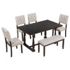 6 Piece Dining Set Retro Style