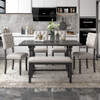 6 Piece Dining Set Retro Style