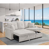 Upholstered Sectional & Pull Out Bed And Chaise Storage