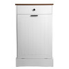 Tilt Out Trash Cabinet With Drawer, 10 Gallon Hamper - White