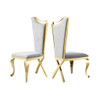 Gorgeous Streamlined High Back Fabric Stainless Steel Dining Chair (Set of 2) - Gold