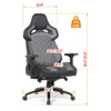 Gaming Chair With 4D Armrests, High Back Office Chair - Black / Gray