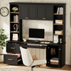 Computer Desk With Hutch, Workstation With Desk Grommet & Keyboard Tray