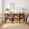 Modern Arched Glass Sideboard With 6 Doors, Buffet Cabinet With Storage And Adjustable Shelves