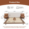 Floating King Size Bed With Integrated Side Tables And Smart Lighting - Beige Gray / White