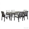 Verona - Dining Outdoor 7 Pieces Set - Dark Espresso / Gray / Off White