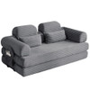 Convertible Sleeper Sofa With & Side Storage Pocket, Foldable Upholstered Couch For Living Room