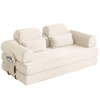 Convertible Sleeper Sofa With & Side Storage Pocket, Foldable Upholstered Couch For Living Room