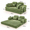 Convertible Sleeper Sofa With & Side Storage Pocket, Foldable Upholstered Couch For Living Room