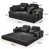 Convertible Sleeper Sofa With & Side Storage Pocket, Foldable Upholstered Couch For Living Room