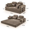 Convertible Sleeper Sofa With & Side Storage Pocket, Foldable Upholstered Couch For Living Room