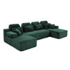 Sectional Sleeper Sofa & Storage Pockets, Modular Couch With Throw Pillows For Living Room