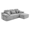 Sectional Sleeper Sofa & Storage Pockets, Modular Couch With Throw Pillows For Living Room