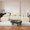 Sectional Sleeper Sofa & Storage Pockets, Modular Couch With Throw Pillows For Living Room