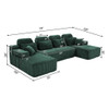 Sectional Sleeper Sofa & Storage Pockets, Modular Couch With Throw Pillows For Living Room