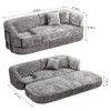 3 Seater Sofa With Built In Pet Bed Nook, Curved Design And 2 Throw Pillows