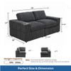 Oversized Modular Loveseat, 2 Piece Living Room Sofa Set - Dark Gray