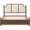 Farmhouse Platform Bed Frame & Tall Upholstered Headboard