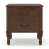 Fluted Nightstand With 2 Drawers, Bedside Table