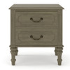 Fluted Nightstand With 2 Drawers, Bedside Table