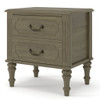 Fluted Nightstand With 2 Drawers, Bedside Table