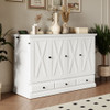 Full Solid Pine Murphy Bed Chest Cube Cabinet Bed With Charging Station And Large Storage Drawer For Home Office Or Small Room - White