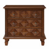 Nightstand With Charging Station, 3 Drawer Bedside Table - Walnut