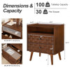 Nightstand With Charging Station, 2 Drawer Bedside Table With Shelf And USB / AC Ports
