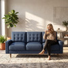 3 Seat Sofa Couch With Tufted Back Upholstered Couch For Living Room