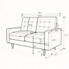 Loveseat Sofa, Tufted Back Upholstered 2 Seat Couch