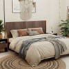 King Size Headboard, Wide Wall Mounted Fluted Panel Wingback - Walnut