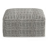 Safford - Square Woven Outdoor / Indoor Pouf - Black / White