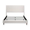Hayden - King Size Upholstered Wingback Bed With And Tall 54" Headboard - Ivory