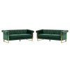 2 Piece Sofa Set With Tufted Back And Deep Seating