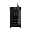 Bar Cart With Glass Door, 2 Side Shelves And Casters - Black