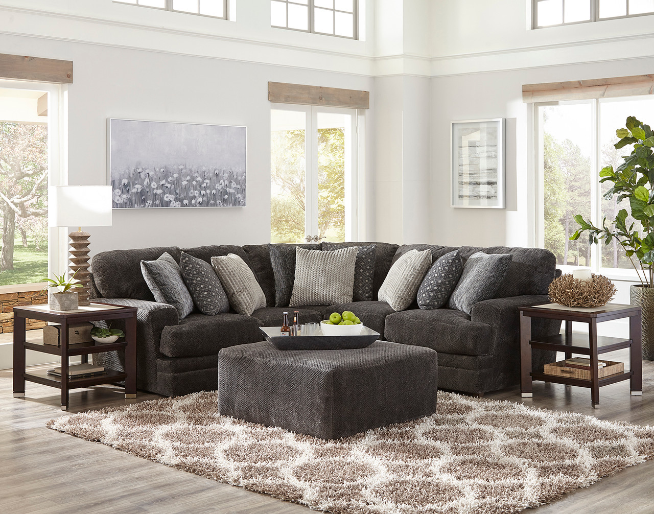Mammoth Smoke Comfort Gel Ultra Plush Sectional Set - Luxury