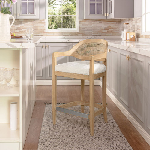 Americana - Mid-Century Modern Cane Back Counter Stool Americana - Mid-Century Modern Cane Back Counter Stool