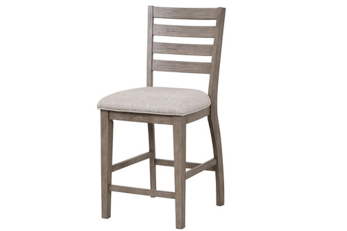 Counter Side Dining Stool With Ladder Back (Set of 2) - Gray Counter Side Dining Stool With Ladder Back (Set of 2) - Gray