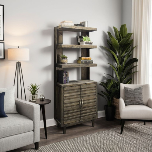 Avondale - High BookShelf Pier - Charcoal Brown