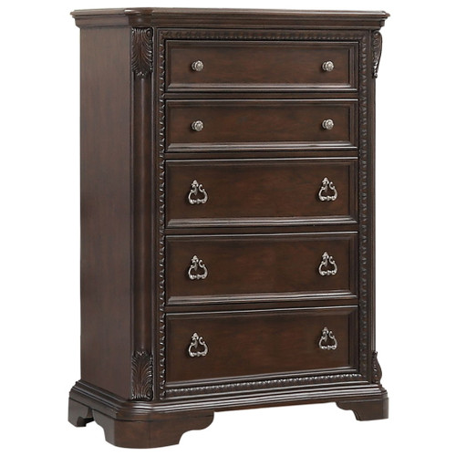 Traditional 5 Drawer Chest - Mahogany Traditional 5 Drawer Chest - Mahogany