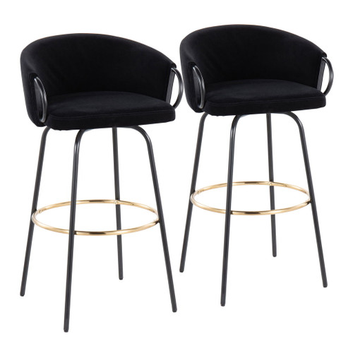 Claire - Contemporary / Glam Barstool With Footrest (Set of 2) Claire - Contemporary / Glam Barstool With Footrest (Set of 2)