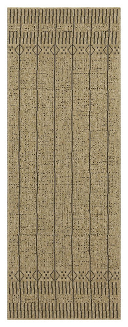 Earth - 7'10" X 10'3" Polypropylene, Indoor, Outdoor Area Rug - Jute / Black Earth - 7'10" X 10'3" Polypropylene, Indoor, Outdoor Area Rug - Jute / Black