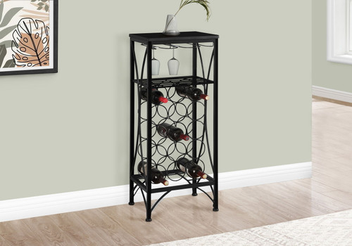 Home Bar, Wine Rack, Transitional - Black Home Bar, Wine Rack, Transitional - Black