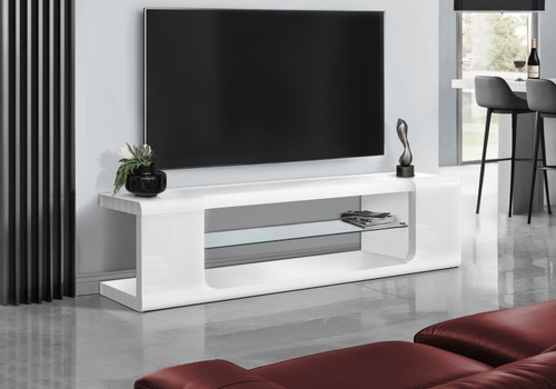 TV Stand, Console, Media Entertainment Center, Storage Shelves, Glossy Contemporary & Modern - White TV Stand, Console, Media Entertainment Center, Storage Shelves, Glossy Contemporary & Modern - White