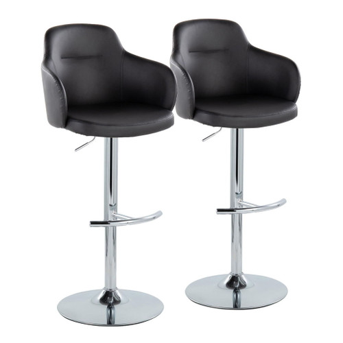Boyne - Contemporary Adjustable Barstool With Swivel & Rounded T Footrest (Set of 2) Boyne - Contemporary Adjustable Barstool With Swivel & Rounded T Footrest (Set of 2)